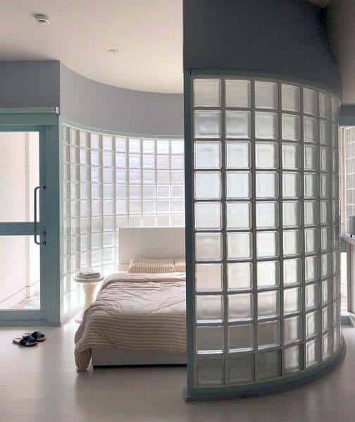 excellent interior ideas glass block bedroom divider wall